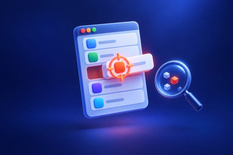 Okno z listą aplikacji, celownik wskazujący jeden program i lupa nad resztkami – Revo Uninstaller